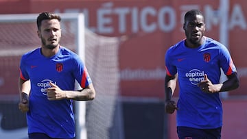 Sa&uacute;l y Kondogbia, en el entrenamiento del Atl&eacute;tico.