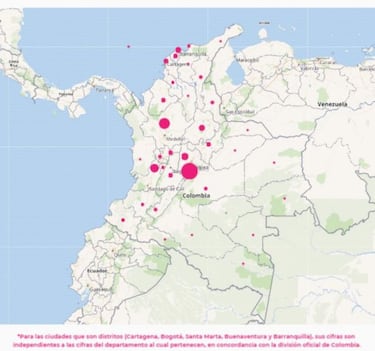 Mapa de casos y muertes por coronavirus por departamentos en Colombia: hoy, 28 de agosto