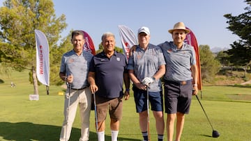 Laorta, Koeman y Alexanco en el torneo benéfico de Golf.