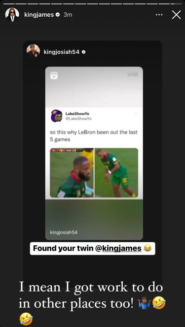 El increíble parecido de LeBron James con un futbolista del Mundial