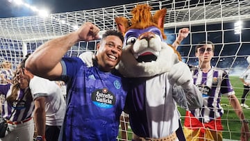 VALLADOLID, 29/05/22. PHOTOGENIC. ASCENSO REAL VALLADOLID. RONALDO, CELEBRANDO.