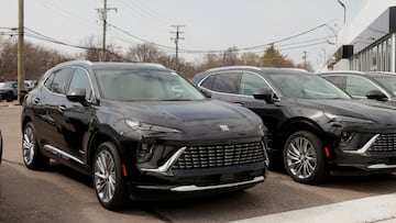 FILE PHOTO: Buick 2025 Envision SUV's sit on the lot of a Buick GMC dealership in Detroit, Michigan, U.S., April 18, 2025.  REUTERS/Rebecca Cook/File Photo