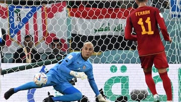 Ferrán le anota a Keylor Navas el único penalti que España ha tirado en este Mundial.