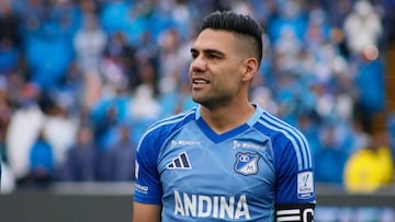 Millonarios F.C Radamel Falcao Garcia during the BetPlay Dimayor League classifying match between Bogota's Millonarios F.C and unja's Boyaca Chico at El Campin stadium in Bogota, Colombia, May 25, 2025. (Photo by: Jorge Londono/Long Visual Press/Universal Images Group via Getty Images)