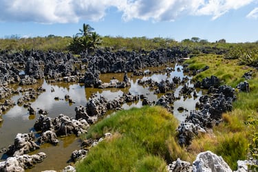 Singular formación geológica que consiste en un campo de pináculos de piedra caliza de color negro, afilados e irregulares que sobresalen del suelo. Su aspecto espinoso y desolado es lo que le dio su nombre, que se traduce como "Infierno".