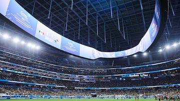 Step-1 Anti-Discrimination Protocol during the Final match between Mexican National Team (Mexico) and Panama as part Final Four of the Concacaf Nations League 2024-2025 at SoFi Stadium on March 23, 2025 in Inglewood, Los Angeles, California, United States.