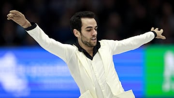 BOSTON (United States), 27/03/2025.- Tomas-Llorenc Guarino Sabate of Spain performs in the Men Short Program at the ISU Figure Skating World Championships in Boston, Massachusetts, USA, 27 March 2025. (España) EFE/EPA/CJ GUNTHER