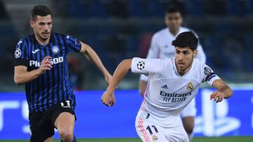 Asensio, durante el Atalanta-Real Madrid.