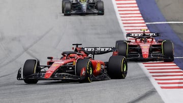 Los de Ferraris y Hamilton durante el GP de Austria