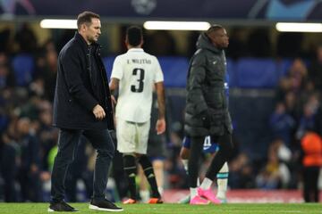 Lampard, con Militao al fondo, tras el partido.