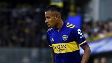 Sebastián Villa durante un partido con Boca Juniors.