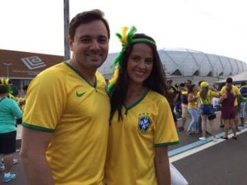 Los hinchas ya calientan el duelo Brasil - Colombia 