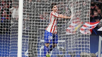 Julián Alvarez, tras una ocasión errada del Atlético ante el Bodo/Glimt.