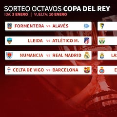 Octavos: Numancia-Madrid, Lleida-Atlético y Celta-Barça