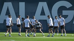 Entrenamiento del M&aacute;laga previo al partido contra la Real B.