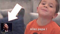 Las caras de Messi viendo el mensaje de sus hijos