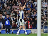 Mikel Oyarzabal anotó el gol de la Real Sociedad en Anoeta en el derbi copero ante el Athletic.