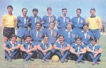 1965: El plantel campeón de ese año utilizaba una camiseta con un cuello blanco. 