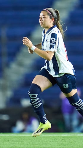 Katty Martinez of Monterrey during the 9th round match between America and Monterrey as part of the Liga BBVA MX Femenil, Torneo Clausura 2026 at Ciudad de los Deportes Stadium, on February 15, 2026 in Mexico City, Mexico.