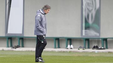 Pellegrini, en un entrenamiento.