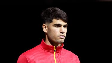 Carlos Alcaraz, en la Copa Davis frente a República Checa.