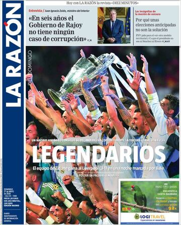 Las portadas de la prensa tras la final de Champions