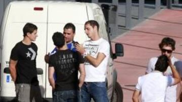 <b>A LA ESPERA. </b>Piti, Casado, Delibasic, Quero, Dani y Susaeta, ayer.