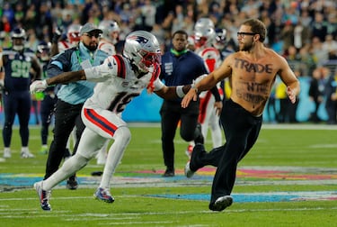 What did the Super Bowl LX streaker’s chest say, and have we seen him before?
