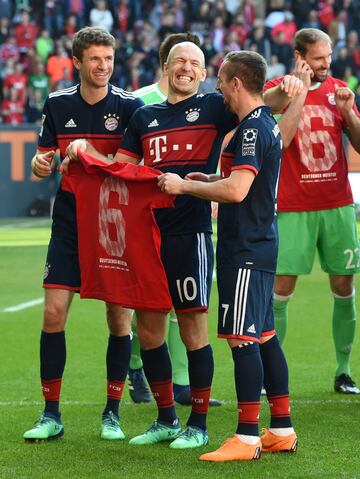 Thomas Mueller, Arjen Robben y Franck Ribery.