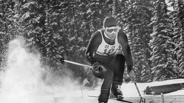 MAR 5 1976, MAR 6 1976; Super Skier in Flight; Rosi Mittermeier of West Germany streaks down the giant slalom course Friday on her way to victory in the World Cup races at Copper Mountain.; (Photo By Duane Howell/The Denver Post via Getty Images)
