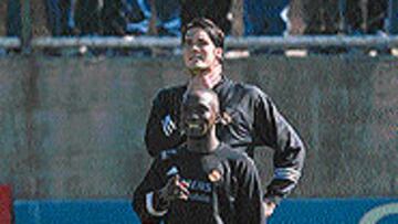 <B>VAYA PAREJA</B>. Makelele y César Navas, en el entrenamiento de ayer.