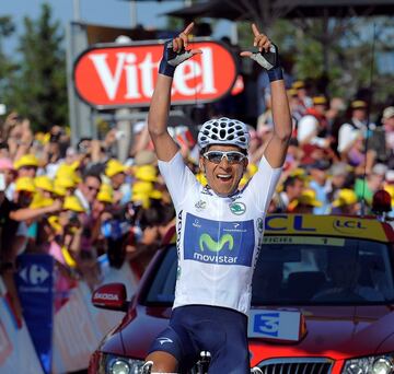 Tour de Francia - 20 de julio del 2013. Nairo demostró su enorme potencial y consiguió su primera victoria en la carrera más importante del ciclismo. El colombiano se impuso en la etapa 20. 