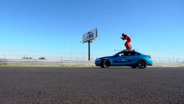 ¡El esquiador que entrena a 180 km/h en el circuito del Jarama!