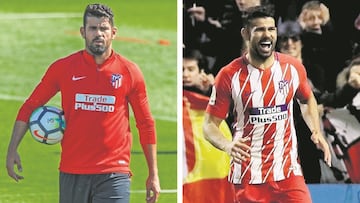 A la izquierda, cuando regresó. A la derecha, en su primer partido, más fino.