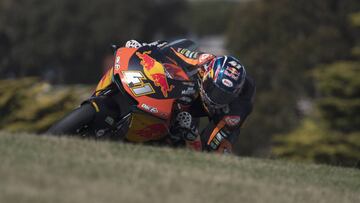 PHILLIP ISLAND, AUSTRALIA - OCTOBER 26: Brad Binder of South Africa and Red Bull KTM Ajo rounds the bend during free practice for the 2018 MotoGP of Australia at Phillip Island Grand Prix Circuit on October 26, 2018 in Phillip Island, Australia. (Photo by Mirco Lazzari gp/Getty Images)