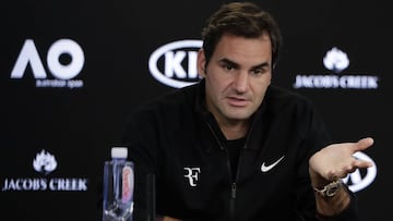 Roger Federer habla en la previa del Australia Open.