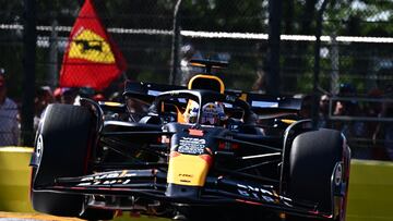 Red Bull Racing's Dutch driver Max Verstappen competes during the qualifying session of Emilia Romagna Formula One Grand Prix at the Autodromo Enzo e Dino Ferrari race track in Imola on May 18, 2024. (Photo by GABRIEL BOUYS / AFP)