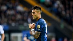 Disappointment of Inter's Lautaro Martinez during the italian soccer Serie A match Udinese Calcio vs Inter - FC Internazionale on May 01, 2022 at the Friuli - Dacia Arena stadium in Udine, Italy (Photo by Ettore Griffoni/LiveMedia/NurPhoto via Getty Images)