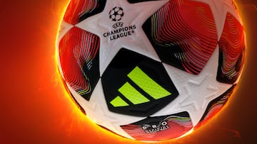 Detalles del balón 'Fired Up' de Adidas para la fase final de Champions.