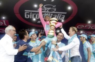 El ¨²ltimo ganador del Giro de Italia opta esta 100? edici¨®n a revalidar el t¨ªtulo, esta vez como l¨ª?der del Bahrein-Merida. Adem¨¢s de la ronda 2016, el italiano gan¨® en 2013, fue segundo en 2011 y tercero en 2010.
