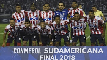 Formación de Junior hoy en la final de la Sudamericana