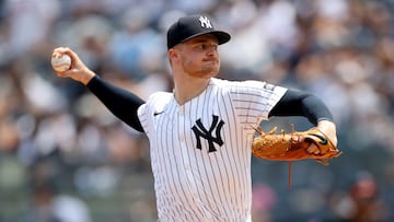 NEW YORK, NEW YORK - JUNE 21: Clarke Schmidt #36 of the New York Yankees pitches against the Baltimore Orioles in the first inning at Yankee Stadium on June 21, 2025 in New York City. Evan Bernstein/Getty Images/AFP (Photo by Evan Bernstein / GETTY IMAGES NORTH AMERICA / Getty Images via AFP)