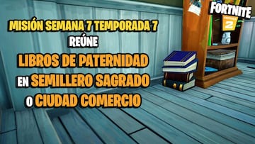 ¿Dónde están los libros de paternidad en Semillero Sagrado y Ciudad Comercio en Fortnite?