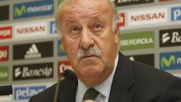 Vicente del Bosque en una rueda de prensa.