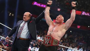 Brock Lesnar y Paul Heyman durante WWE Extreme Rules.