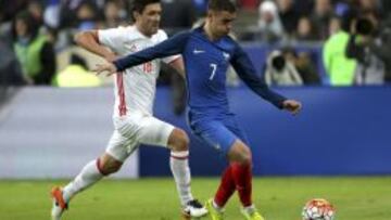 Griezmann con la selección francesa ante Rusia.