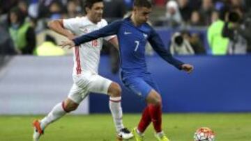 Griezmann con la selecci&oacute;n francesa ante Rusia. 