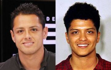 Chicharito y Bruno Mars.