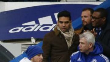 Falcao, en la grada de Stamford Bridge antes de que comenzara el Chelsea-Watford.