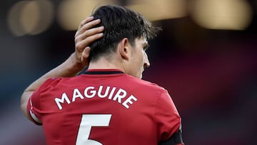 Manchester (United Kingdom).- (FILE) - Harry Maguire of Manchester United gestures during the English Premier League match between Manchester United and Southampton FC in Manchester, Britain, 13 July 2020 (reissued 21 August 2020). Manchester United on 21